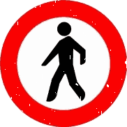 R-116 · ورود عابر پیاده ممنوع