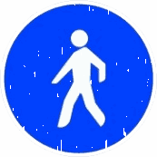 R-410 · Camino reservado y obligatorio para peatones