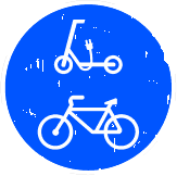 R-421 · Vía reservada y obligatoria para ciclos y para vehículos de movilidad personal