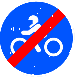 R-508 · Fin de calzada obligatoria para motocicletas de dos ruedas.