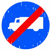 R-509 · Fin de calzada obligatoria para camiones, tractocamiones y furgones o furgonetas