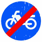 R-510 · Fin de vía reservada y obligatoria para ciclomotores