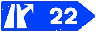 S-342 · إشارات وجهة لمخرج فوري نحو طريق سريع أو مزدوج