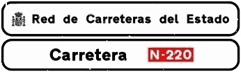 S-561 · Cartel institucional en carretera convencional o carretera multicarril