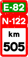 S-573 · Hito kilométrico en carretera convencional o carretera multicarril perteneciente a un itinerario internacional